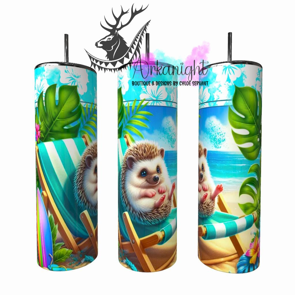 Gourde sur commande - Collection Voyage 2026 - Hérisson en Vacance