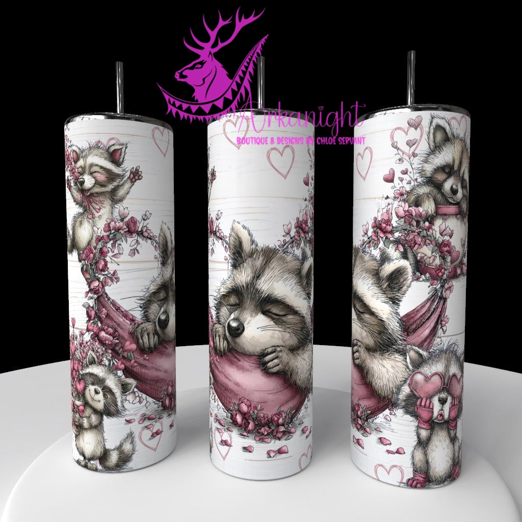 Gourde sur commande - Collection Saint-Valentin 2026 - Old Mauve Racoon