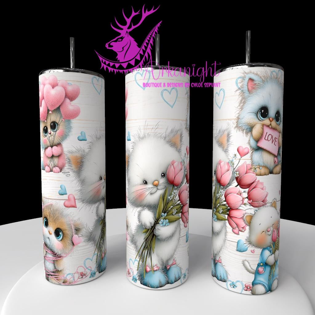 Gourde sur commande - Collection Saint-Valentin 2026 - White Fluffy Cat