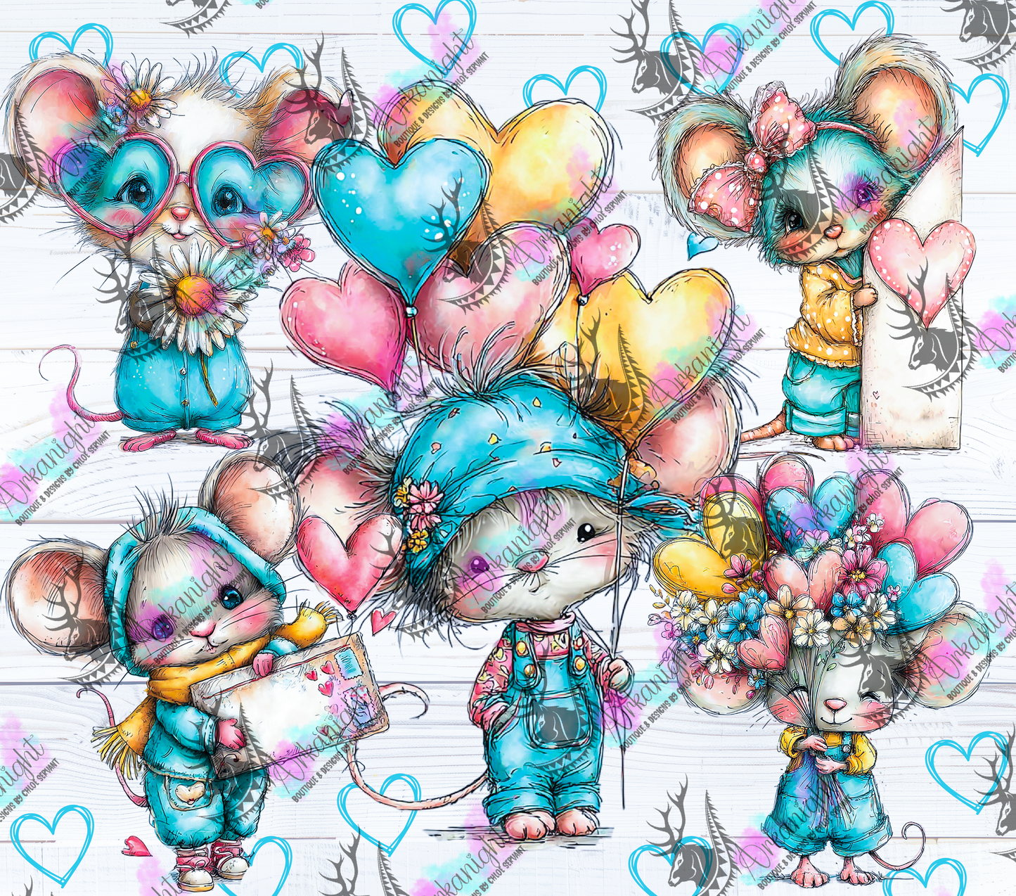 Numérique - Collection Saint-Valentin Vintage 2026 - Blue And Yellow Cute Mouse