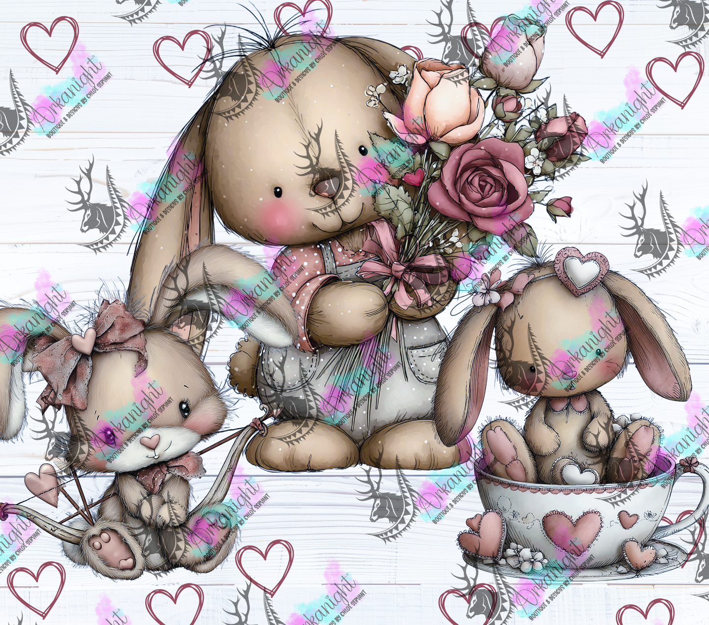 Numérique - Collection Saint-Valentin Vintage 2026 - Old Pink Bunnies