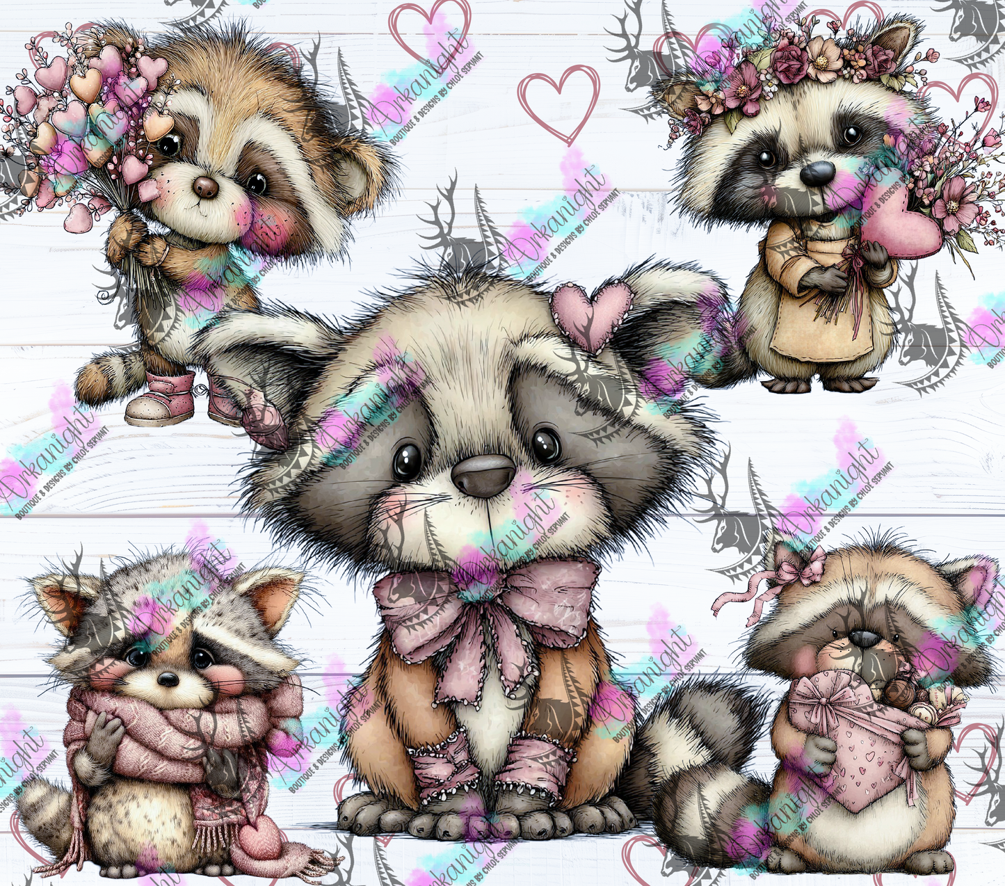 Numérique - Collection Saint-Valentin Vintage 2026 - Old Rose Raccon