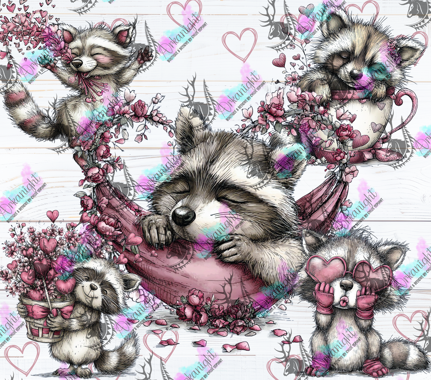 Numérique - Collection Saint-Valentin Vintage 2026 - Old Mauve Raccon