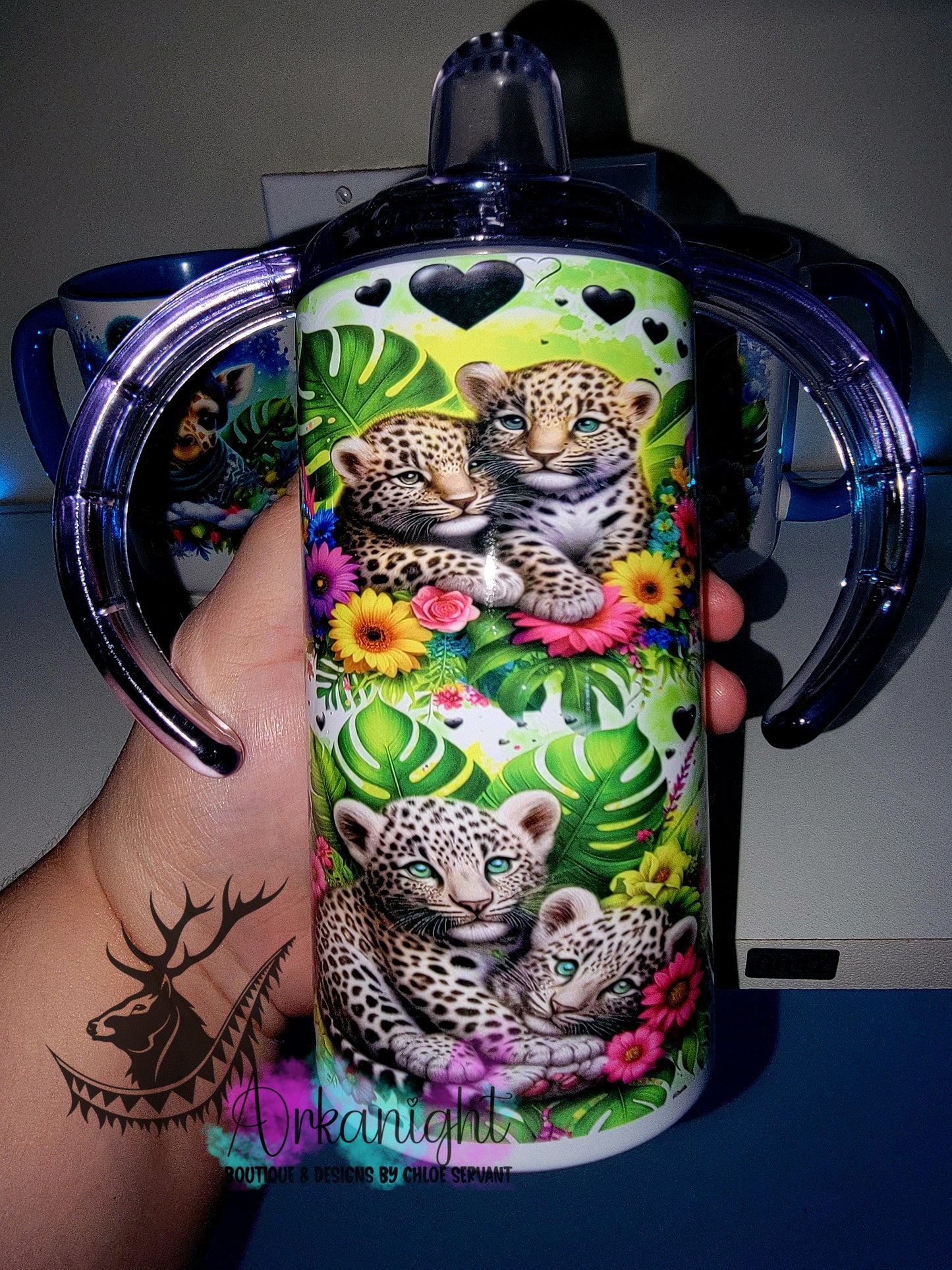 Gourde - Biberon Évolutif sur commande - Collection Saint-Valentin 2026 - Léopard Amoureux