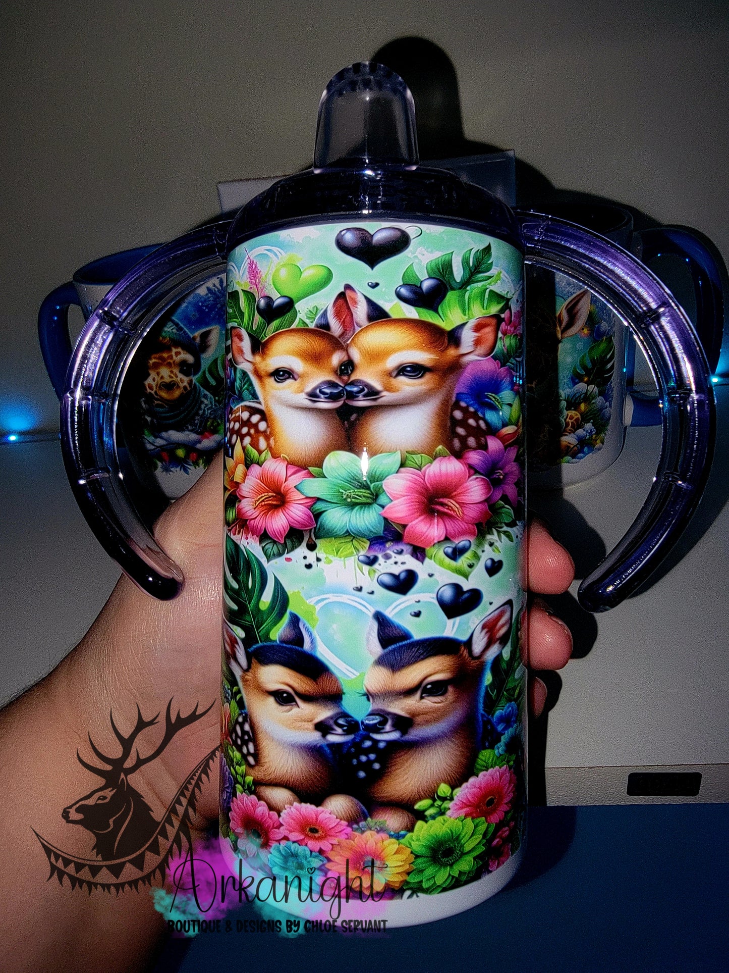 Gourde - Biberon Évolutif sur commande - Collection Saint-Valentin 2026 - Bébé Chevreuils Amoureux