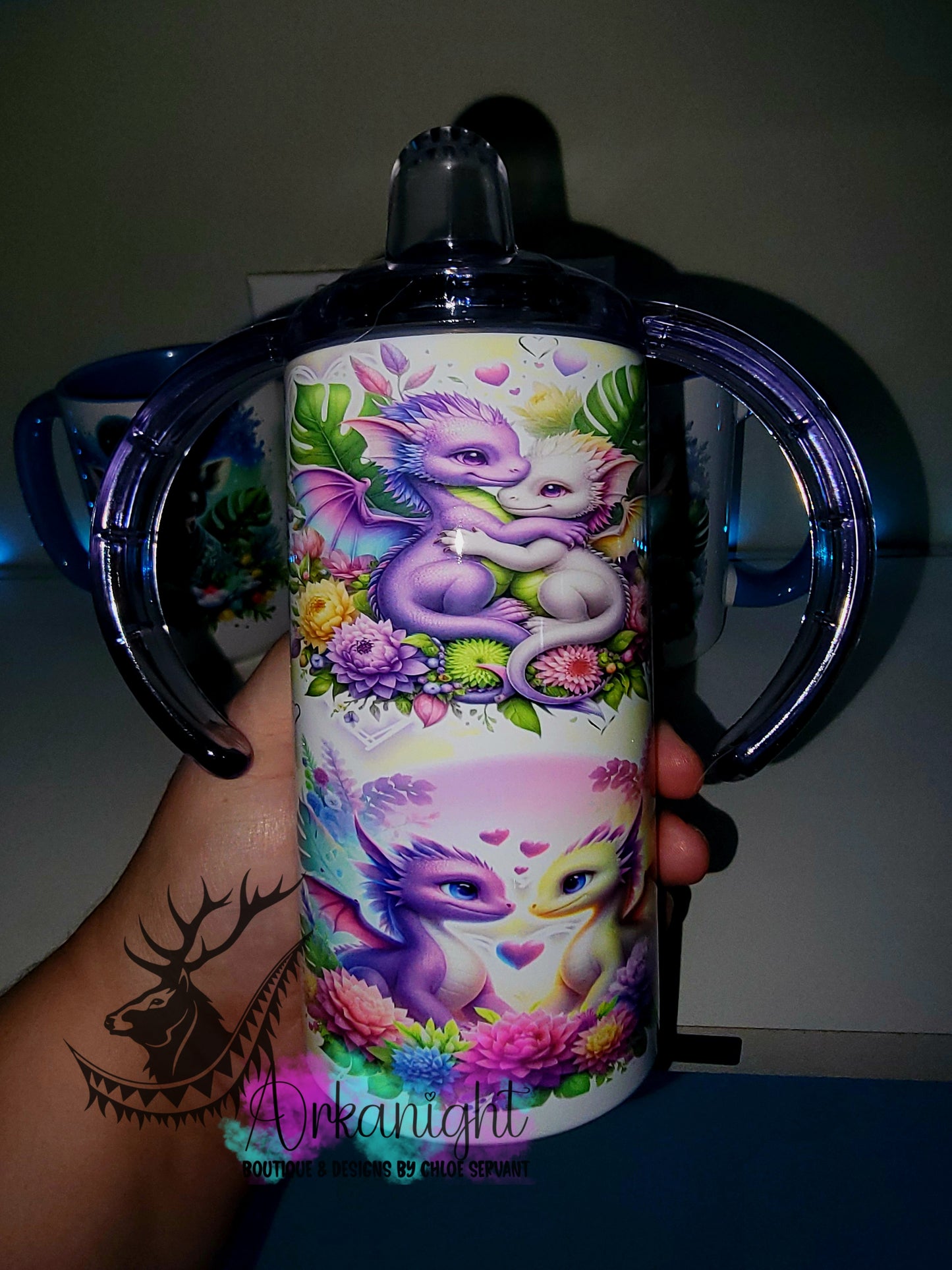 Gourde - Biberon Évolutif sur commande - Collection Saint-Valentin 2026 - Dragons Amoureux