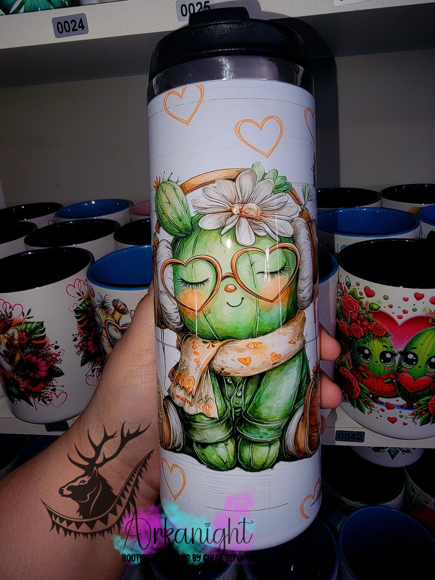 Gourde sur commande - Couvercle à café - 14 oz - Cactus Vintage