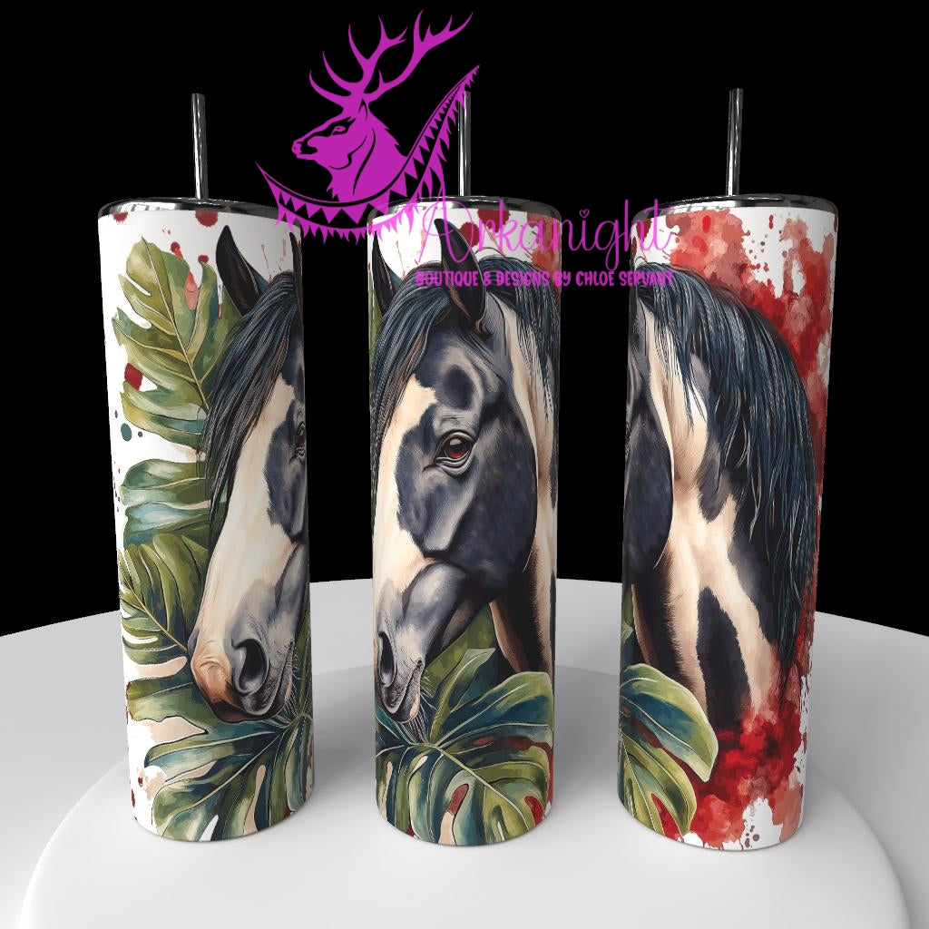 Gourde sur commande - Collection Watercolor Realism - Paint Horse