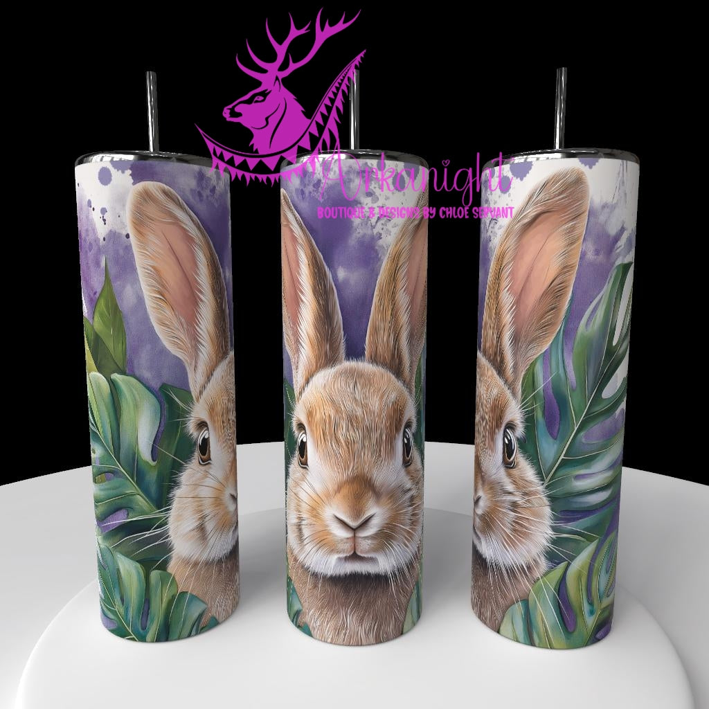 Gourde sur commande - Collection Watercolor Realism - Lapin Crème/Tan