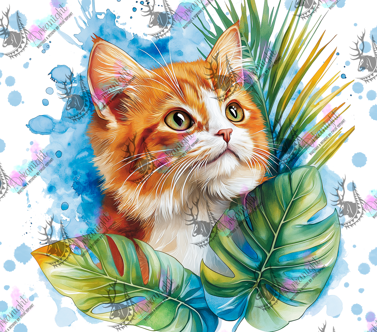 Numérique - Collection Watercolor Realism - Chat Domestique Roux & blanc