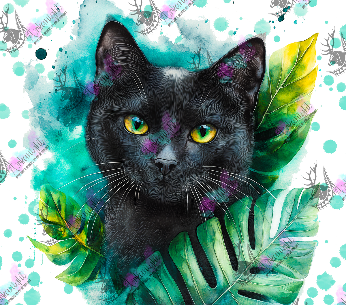 Numérique - Collection Watercolor Realism - Chat Noir