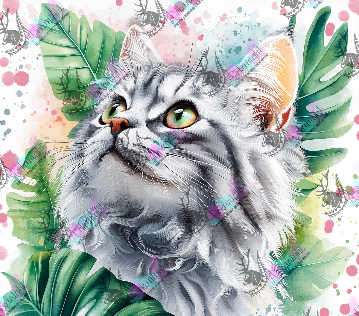Numérique - Collection Watercolor Realism - Chat Gris Tigré