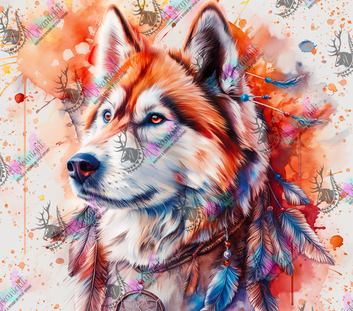 Numérique - Collection Watercolor Realism - Malamute Roux