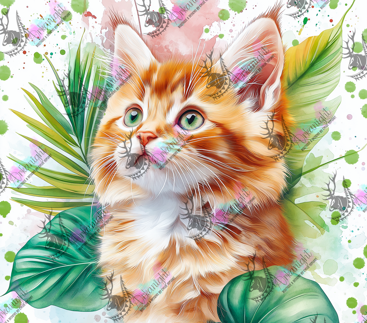 Numérique - Collection Watercolor Realism - Baby Orange Mainecoon