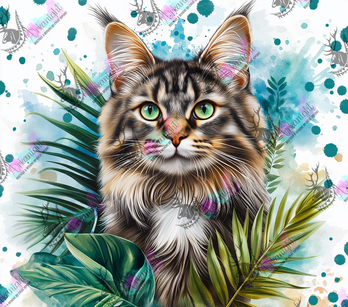 Numérique - Collection Watercolor Realism - Tabbie Mainecoon