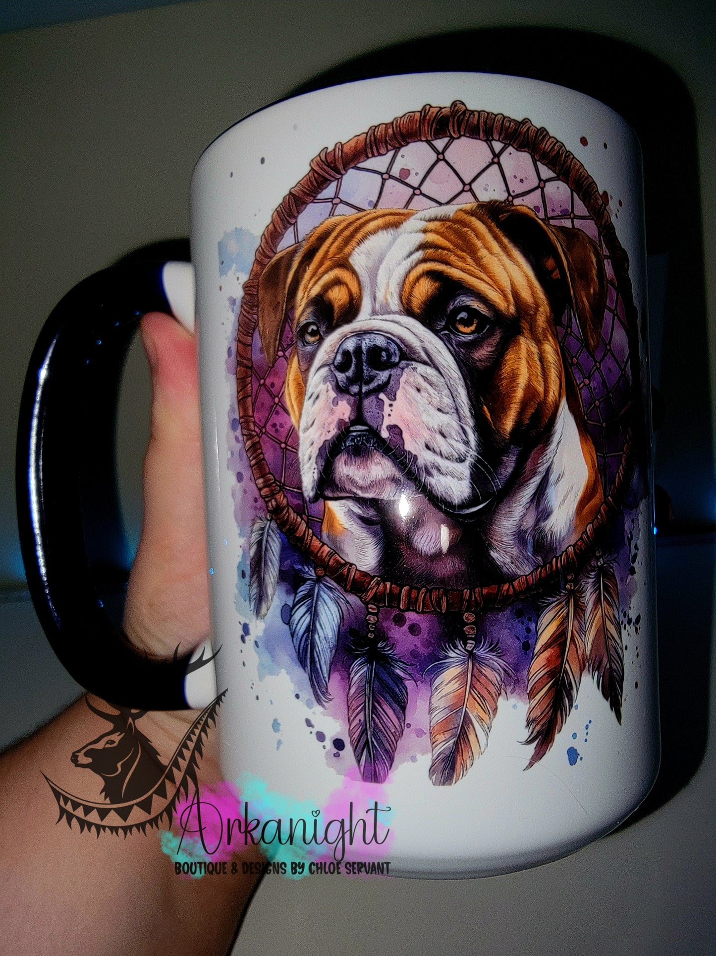 Tasse en céramique sur commande - Collection Watercolor Realism - Bulldog Anglais