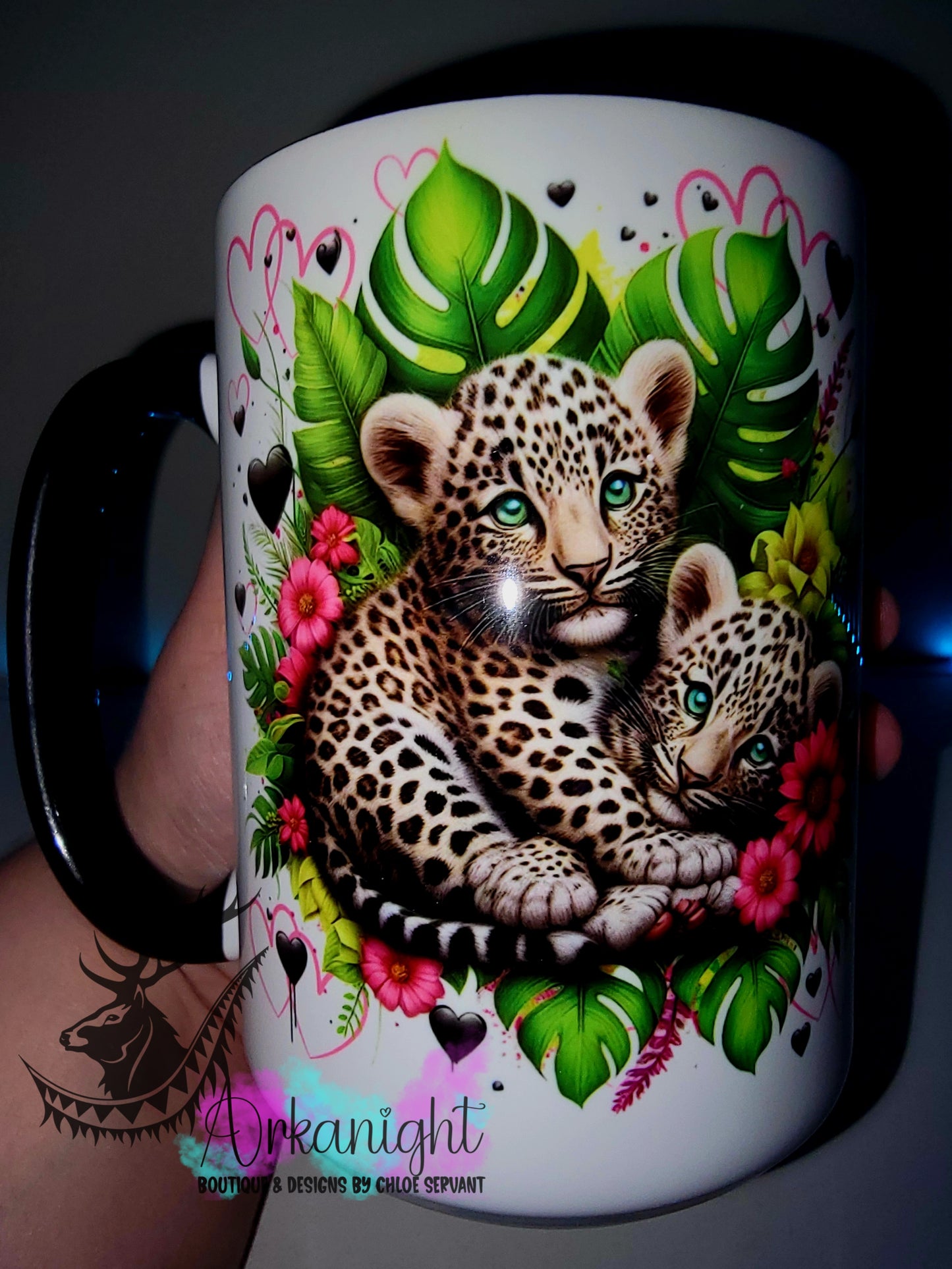 Tasse en céramique sur commande - Collection Saint-Valentin 2026 - Couple de Bébé Léopards