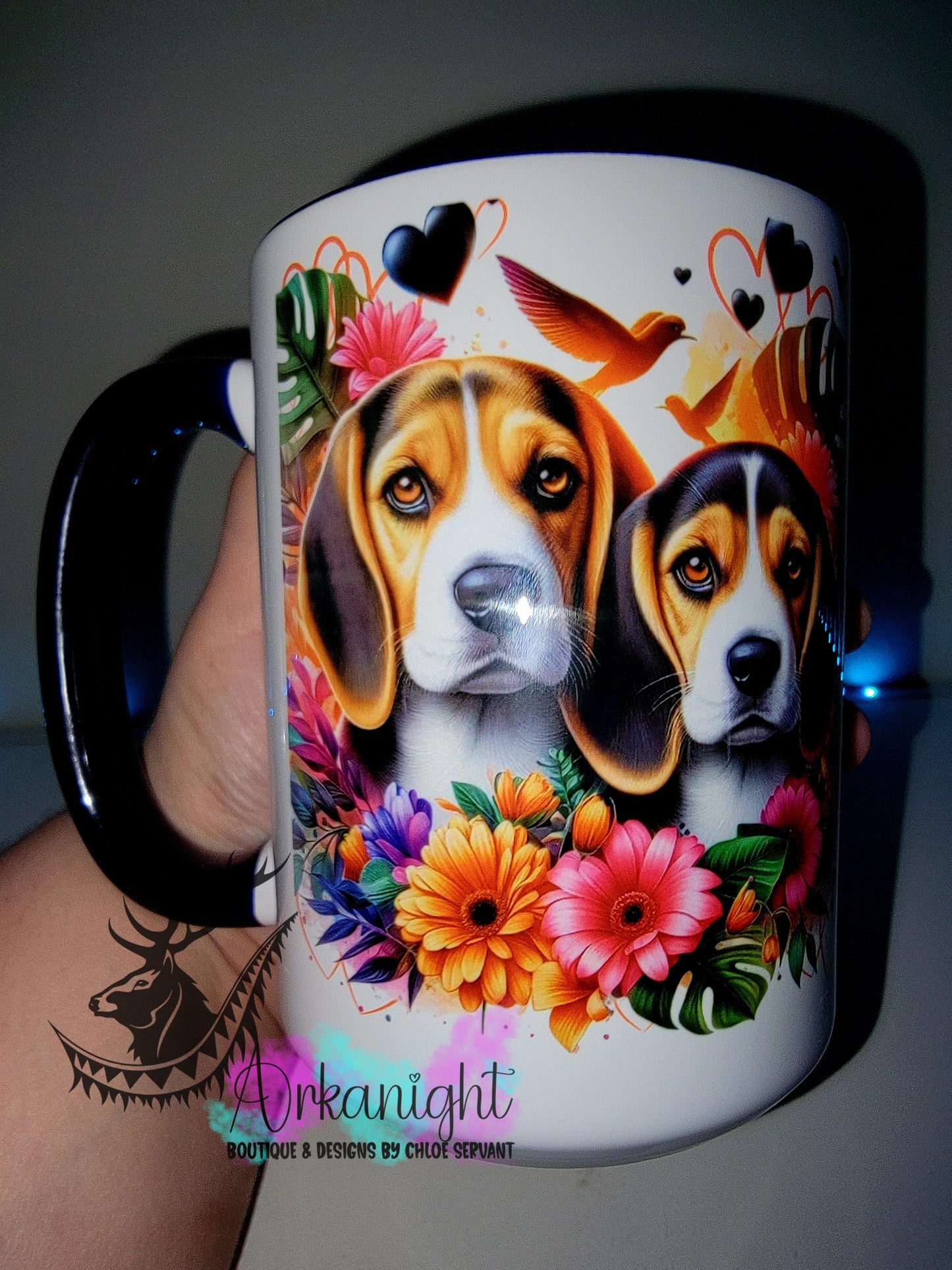 Tasse en céramique sur commande - Collection Saint-Valentin 2026 - Couple de Beagle