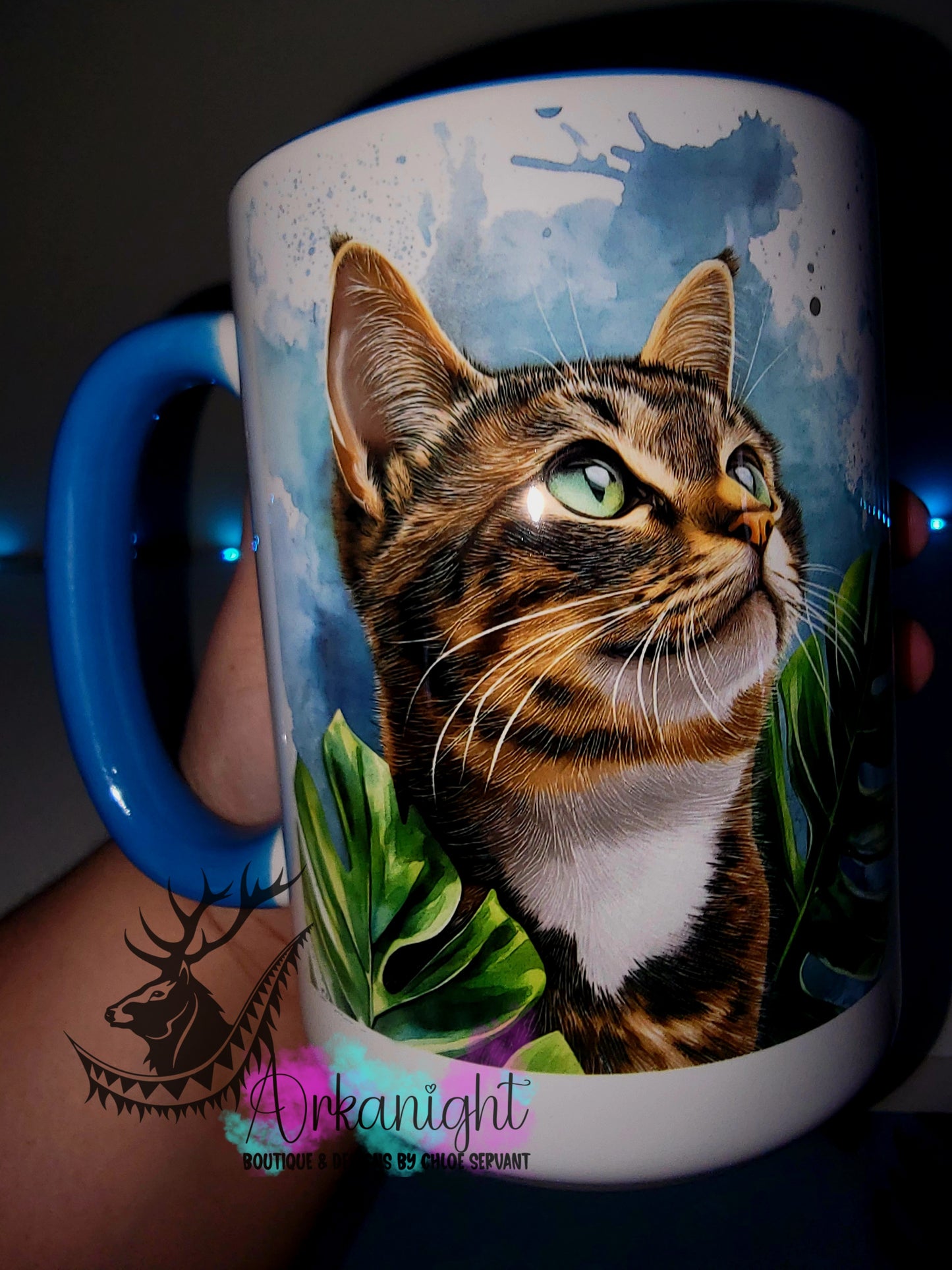 Tasse en céramique sur commande - Collection Watercolor Realism - Chat - 01