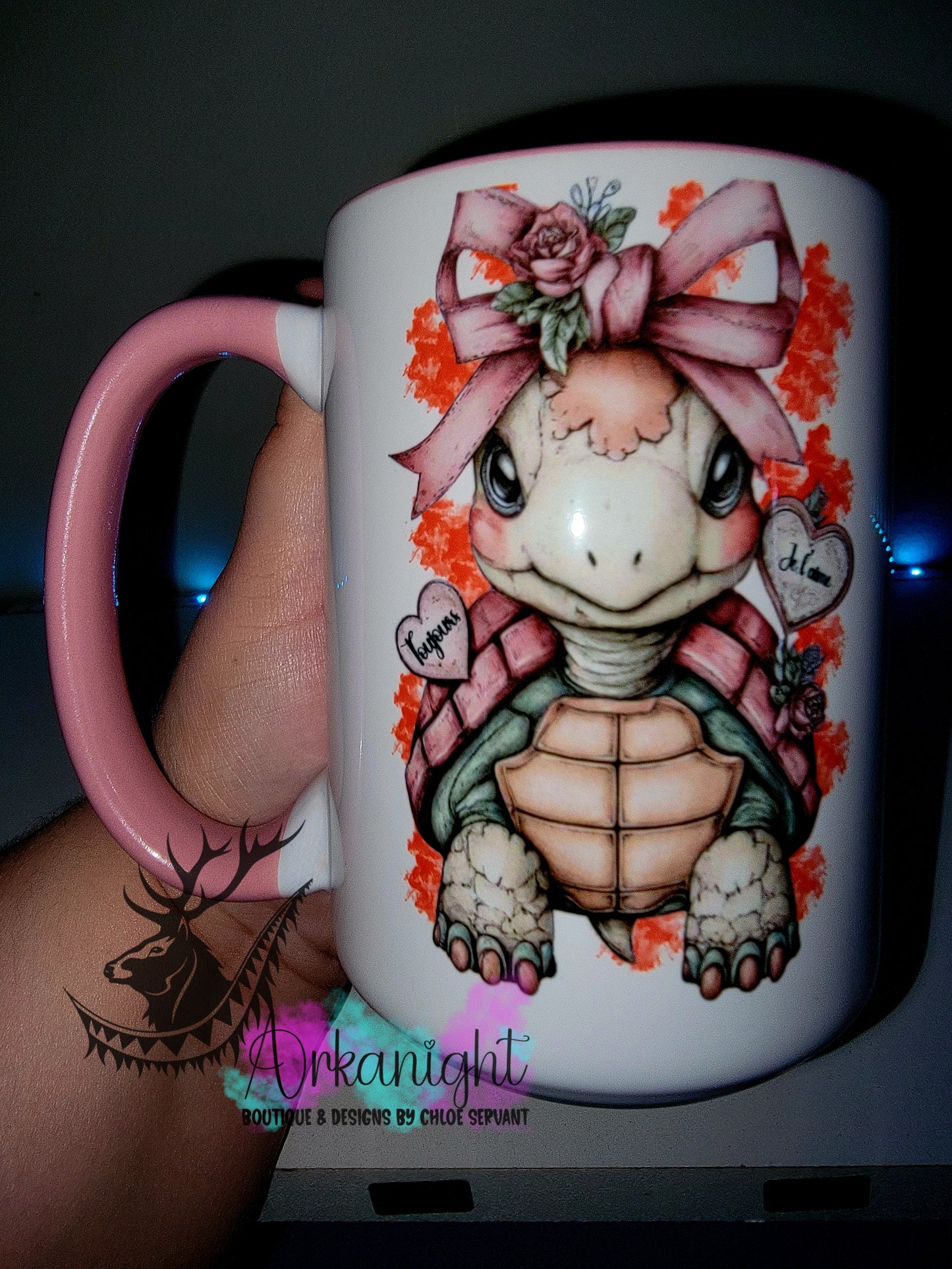 Tasse en céramique sur commande - Collection Saint-Valentin 2026 - Vintage - Je t'aime Tortue Femelle