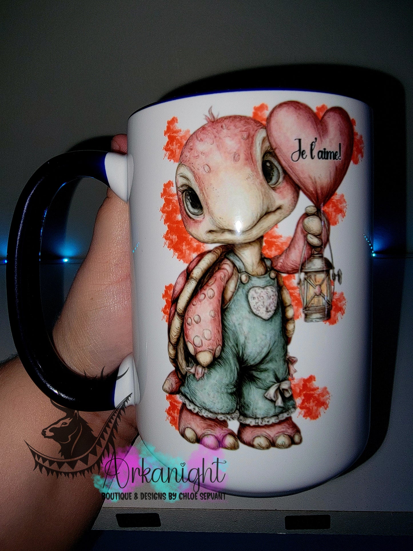 Tasse en céramique sur commande - Collection Saint-Valentin 2026 - Vintage - Je t'aime Tortue Male
