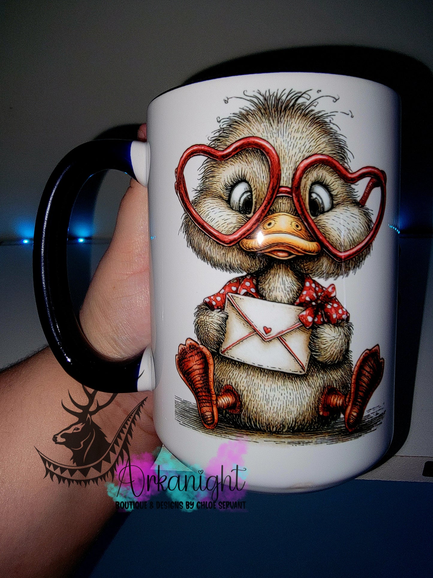 Tasse en céramique sur commande - Collection Saint-Valentin 2026 - Vintage - Love Letter Duck