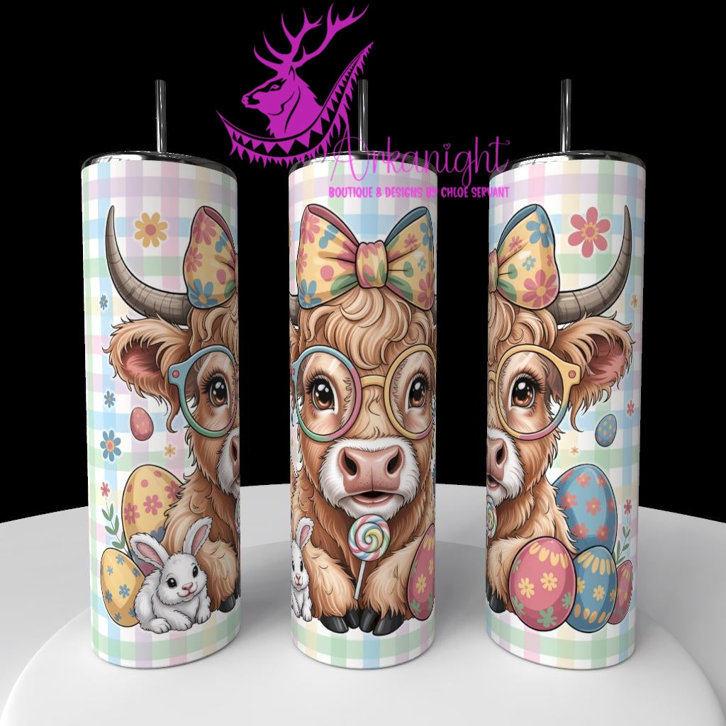 Gourde sur commande - Collection Pâques 2026 - Vintage - Coquette Highland Cow