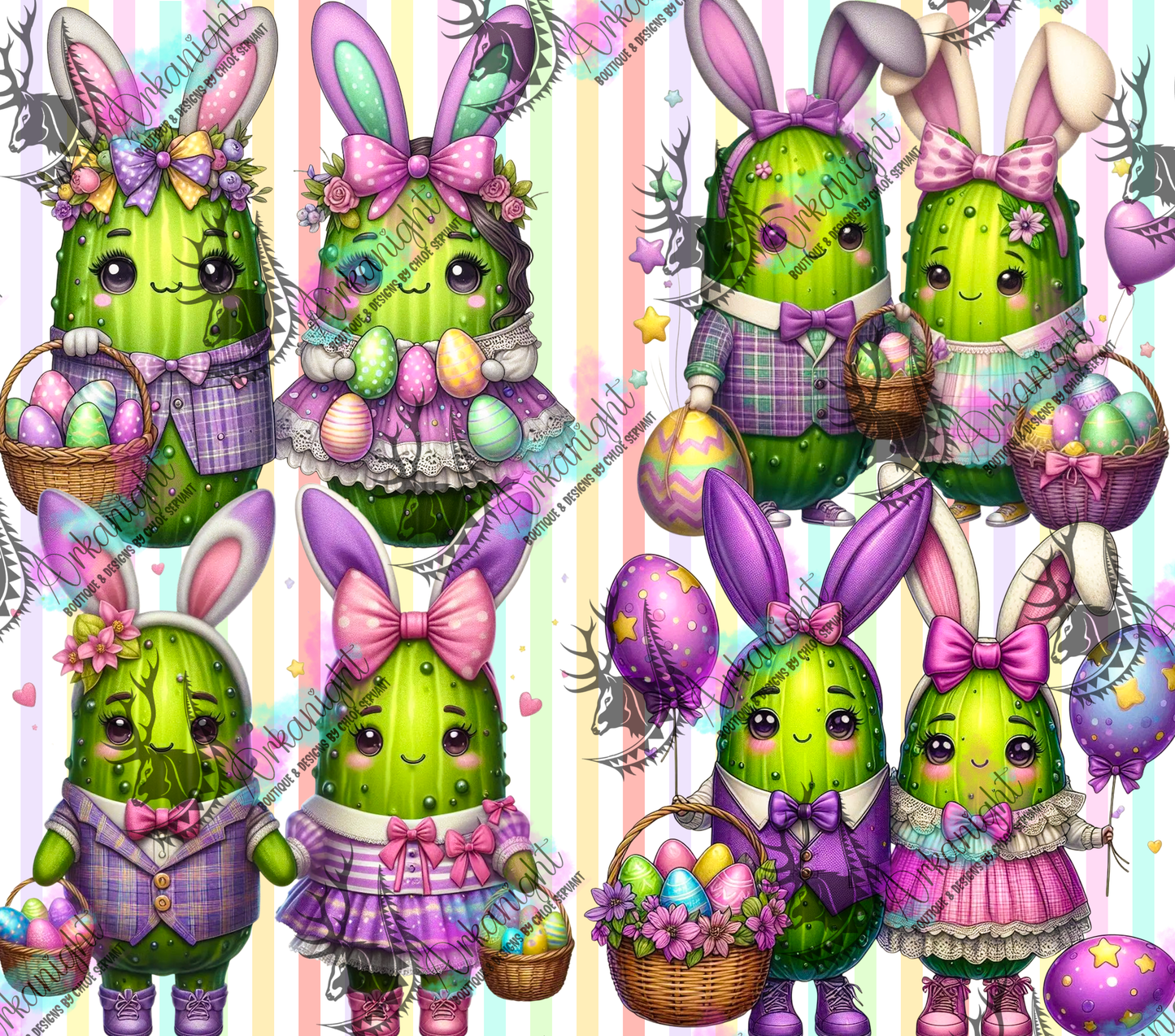 Numérique - Collection Pâques 2026 - Vintage - Cornichons Mauve