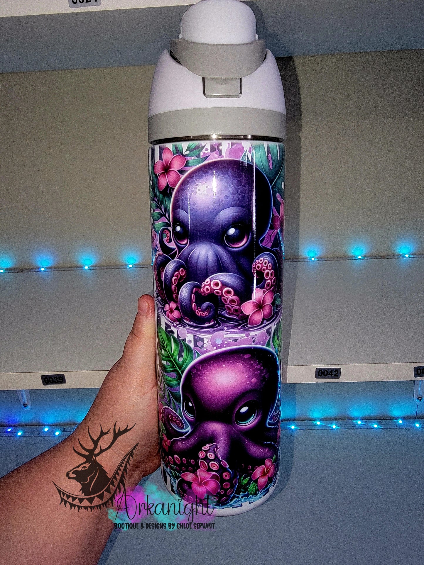 Owala DUPE 24 oz sur commande - Collection Monstera & Animals - Pieuvre