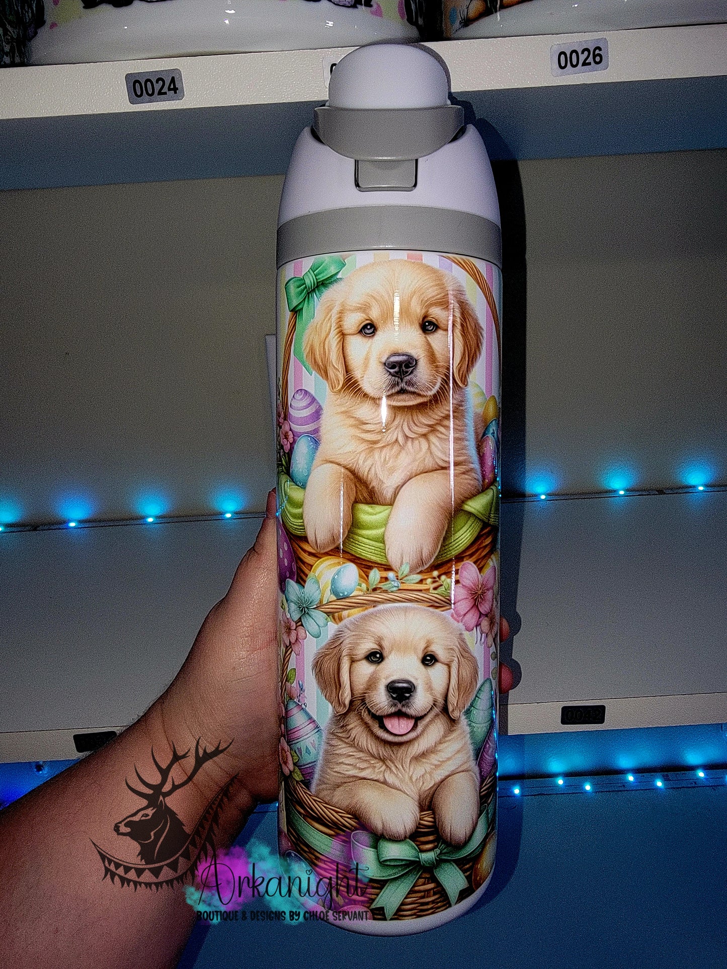 Owala DUPE 24 oz sur commande - Collection Pâques - Golden Retriever