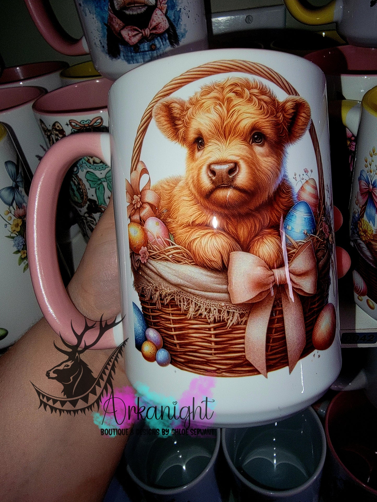 Tasse en céramique sur commande - Collection Pâques 2026 - Vache Highland Rousse