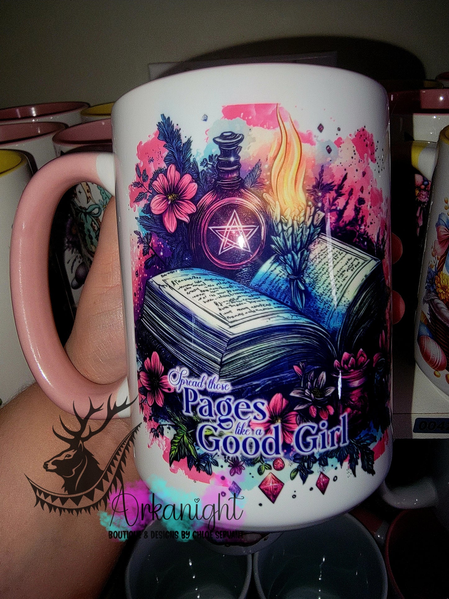 Tasse en céramique sur commande - Collection Lecture - Dark Romance - Spread those pages like a good girl