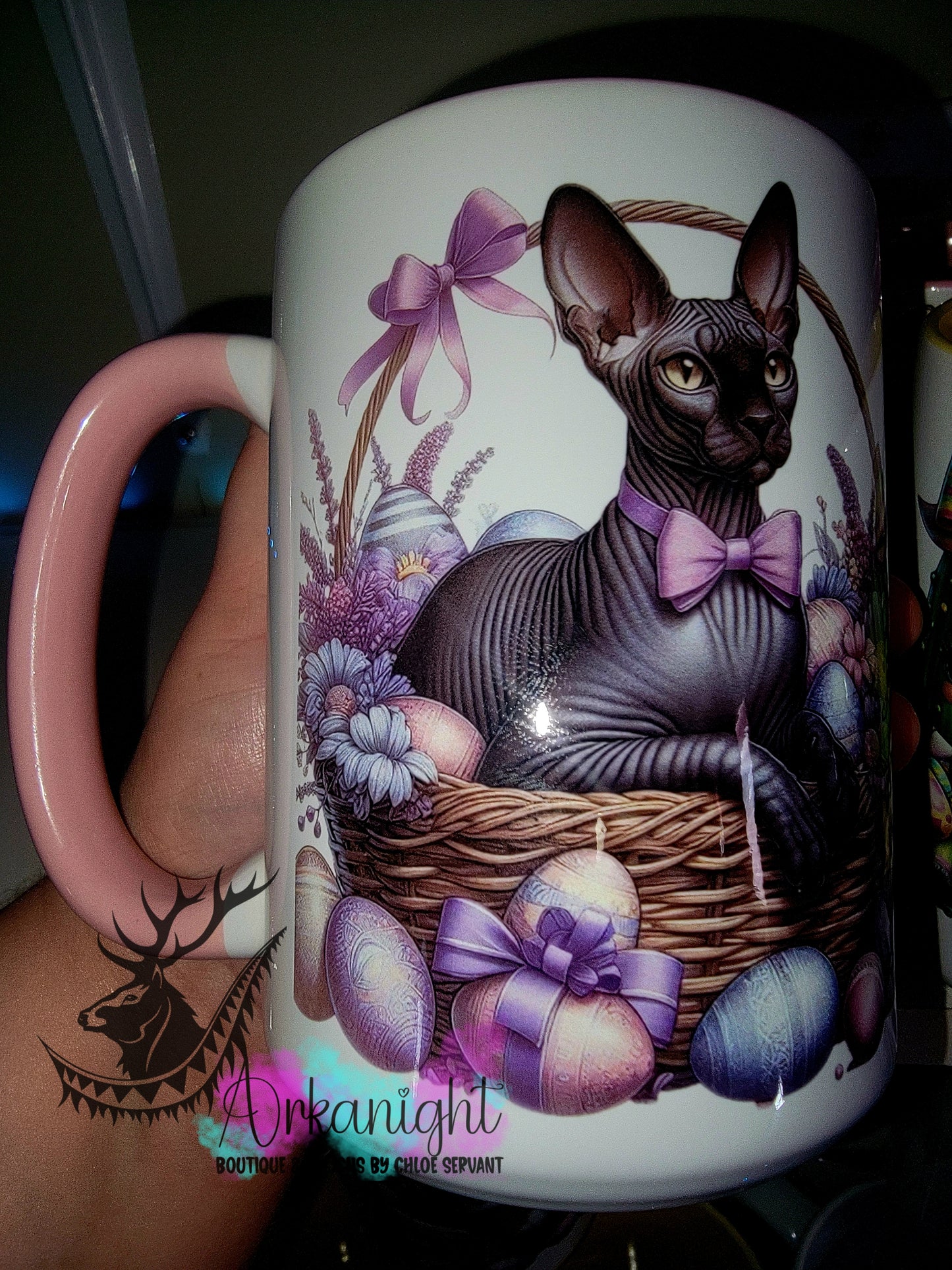 Tasse en céramique sur commande - Collection Pâques 2026 - Sphynx Noir