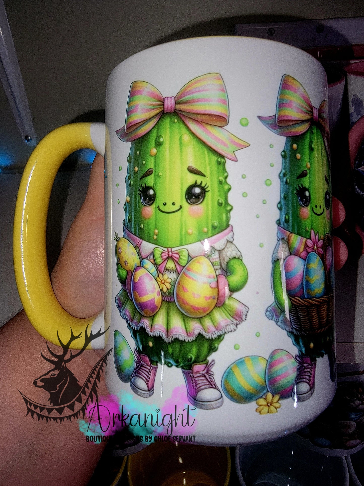 Tasse en céramique sur commande - Collection Pâques 2026 - Cornichons - Soeurs Pastels