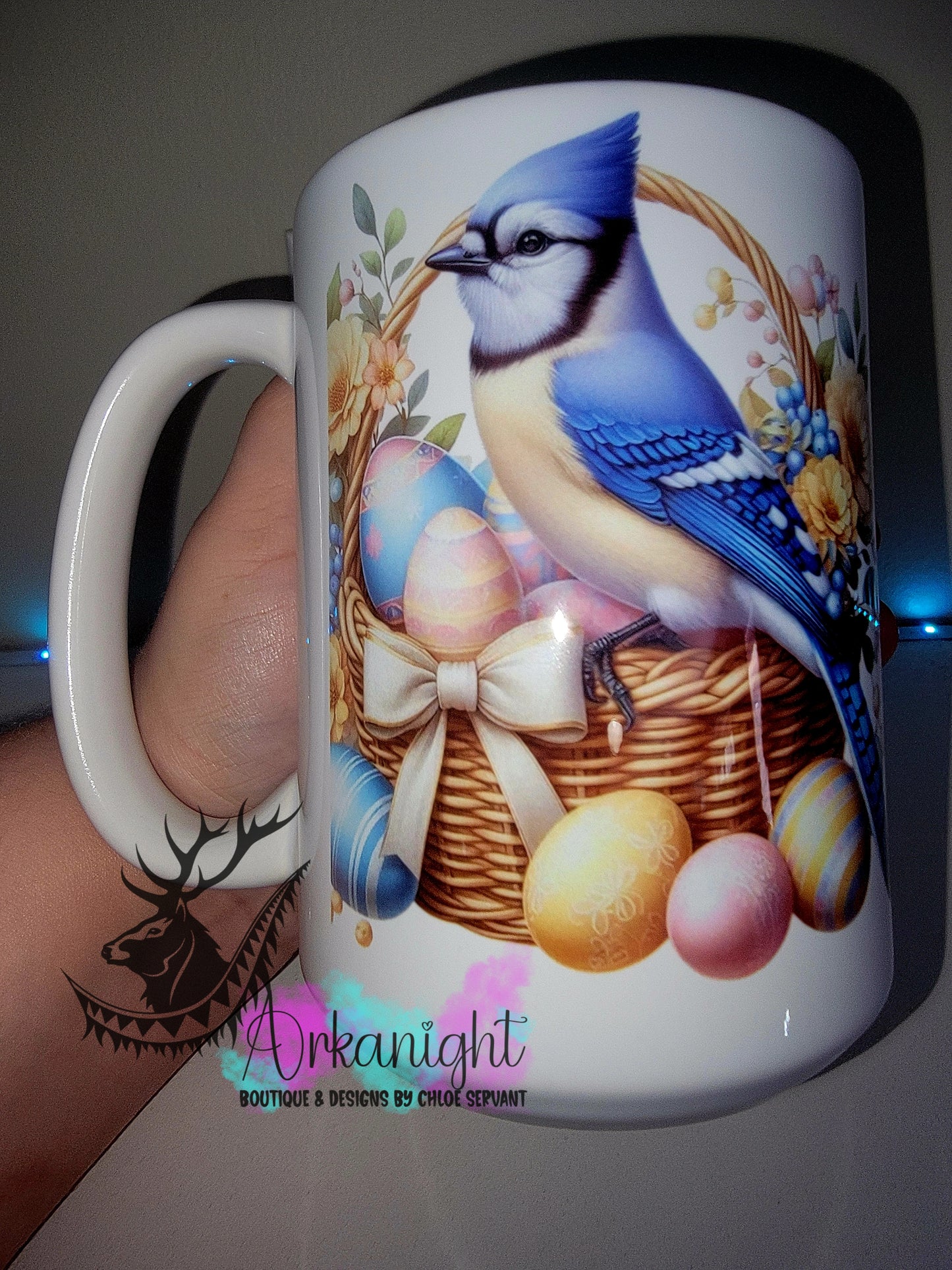 Tasse en céramique sur commande - Collection Pâques 2026 - Geai Bleu