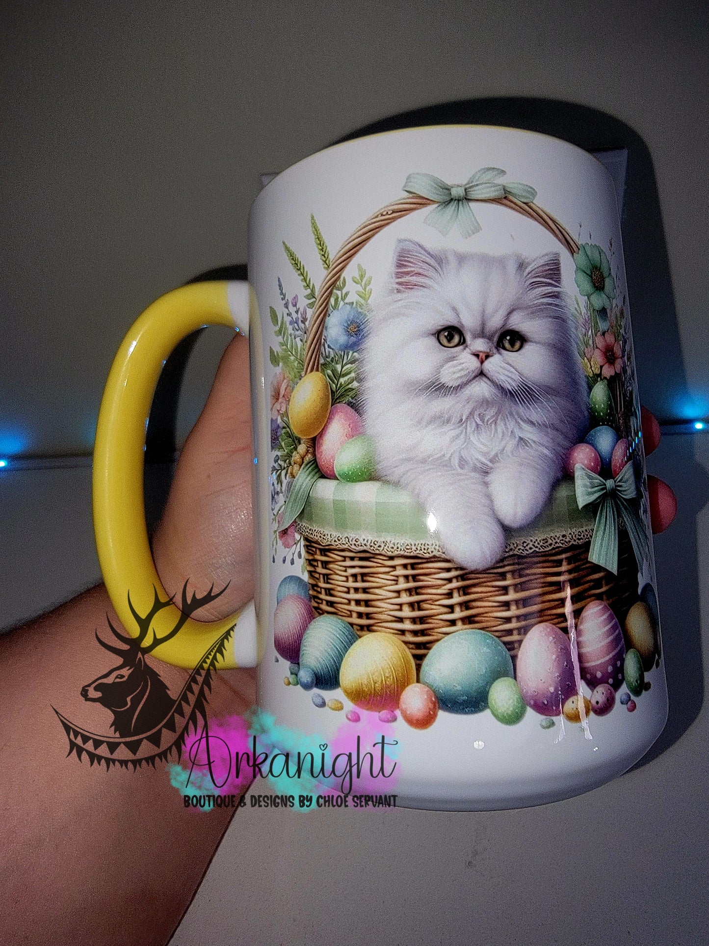 Tasse en céramique sur commande - Collection Pâques 2026 - Persan Blanc