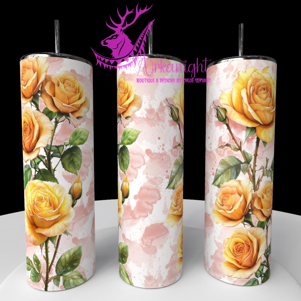 Gourde sur commande - Collection Fête des mères Fleurie 2026 - Rose Jaune - Sans Texte ou Ajout de nom