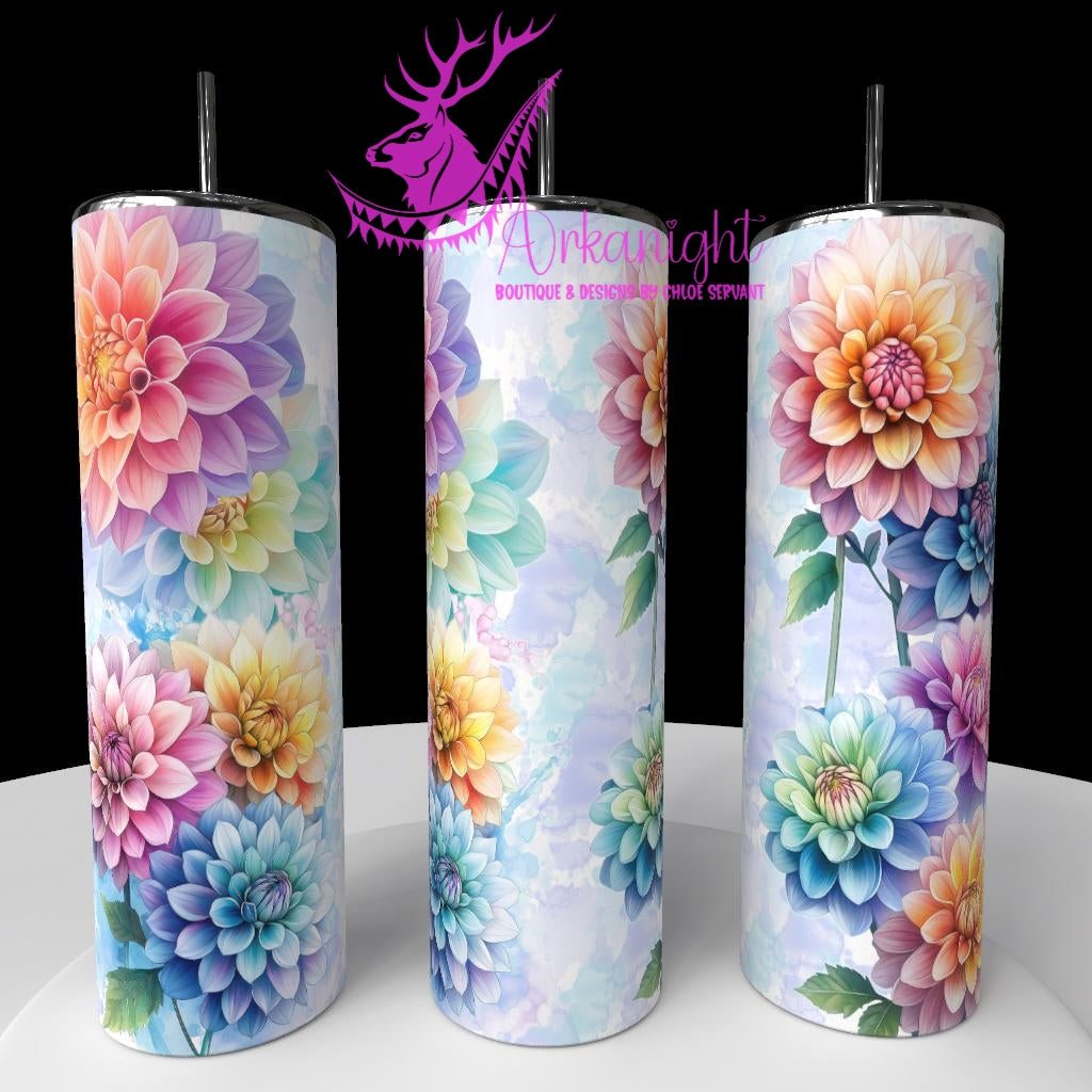Gourde sur commande - Collection Fête des mères Fleurie 2026 - Dahlia - Sans Texte ou Ajout de nom