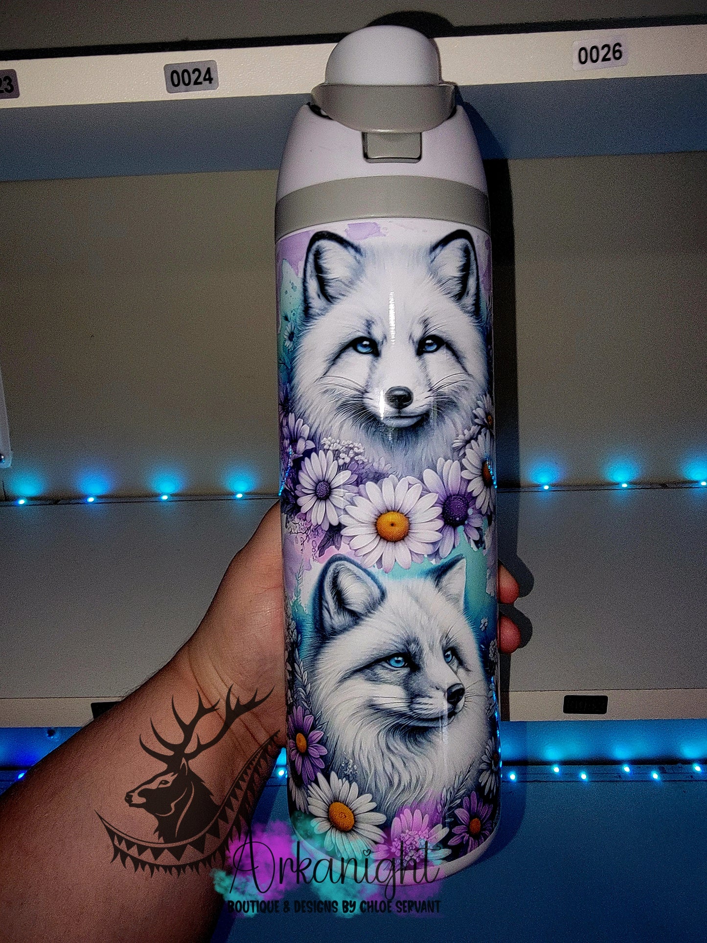 Owala DUPE 24 oz sur commande - Collection Vivid Flower's - Renard Blanc