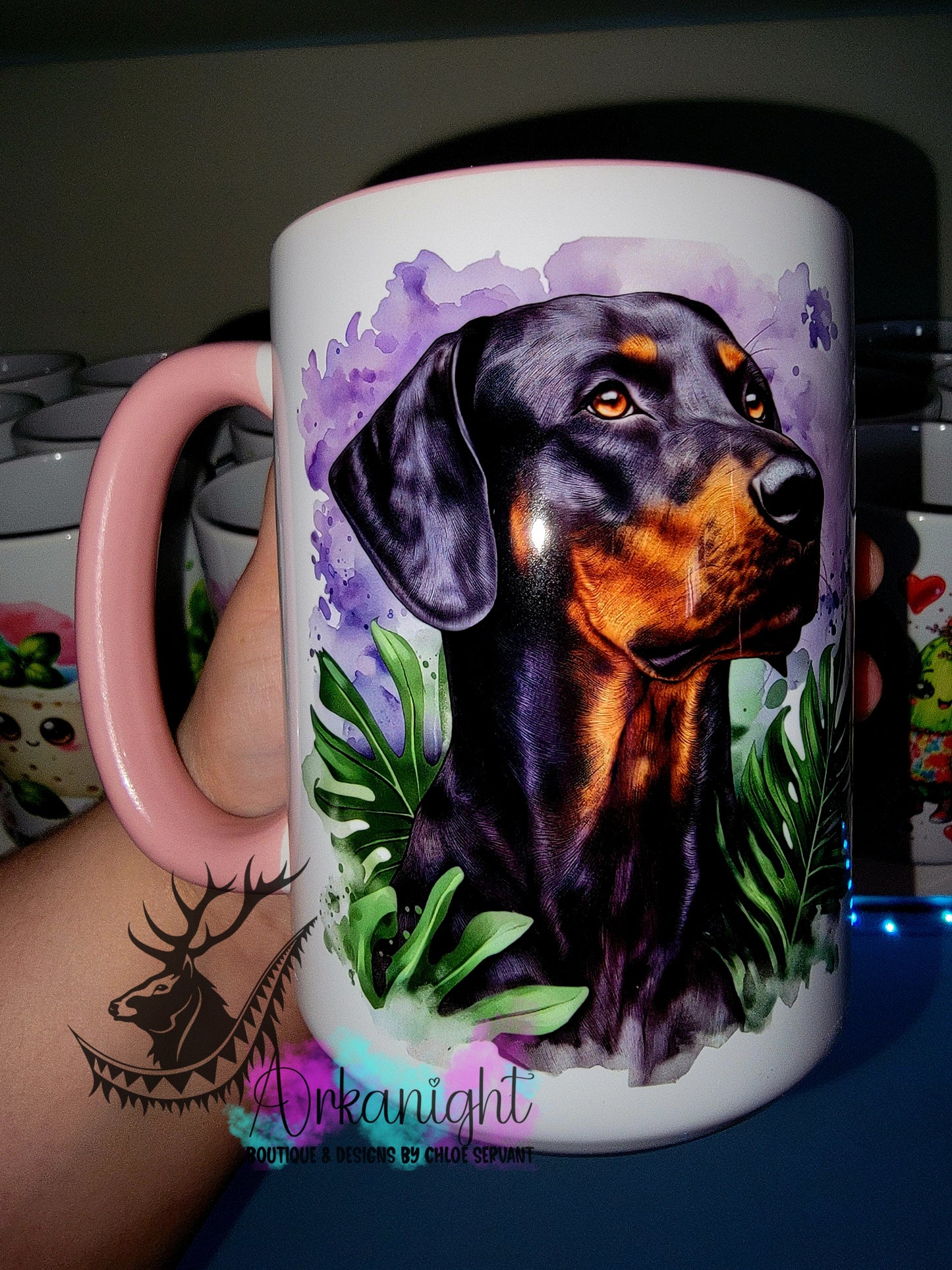 Tasse en céramique sur commande - Collection Realism - Animaux - Doberman