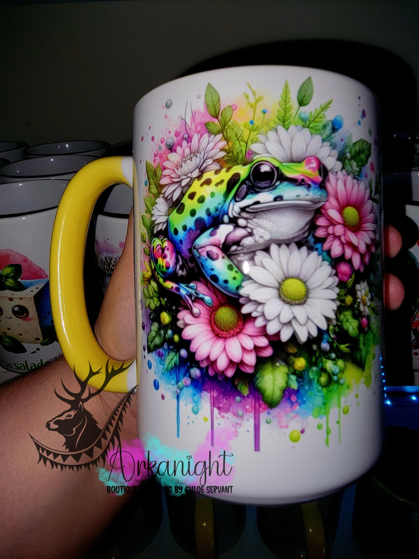 Tasse en céramique sur commande - Collection Été- Vivid Pastel Colors - Grenouille