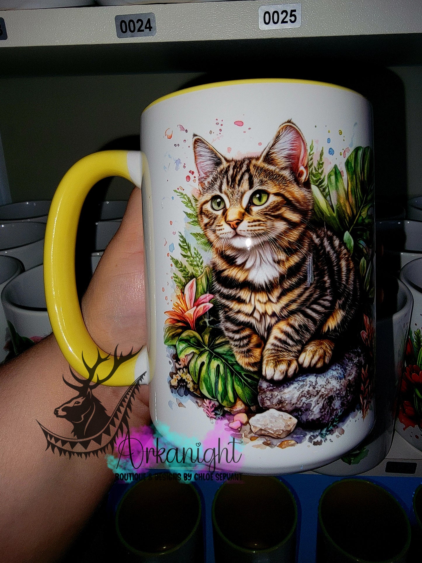Tasse en céramique sur commande - Collection Realism - Animaux- Chat Tigré brun