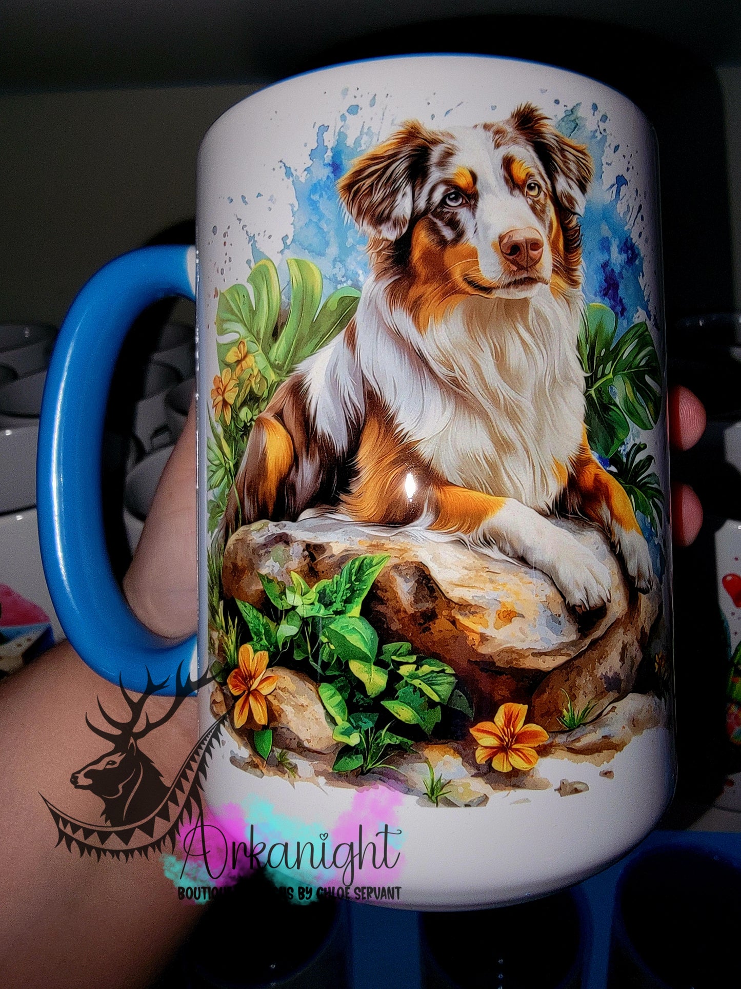 Tasse en céramique sur commande - Collection Realism - Berger Australien Rouge Merle