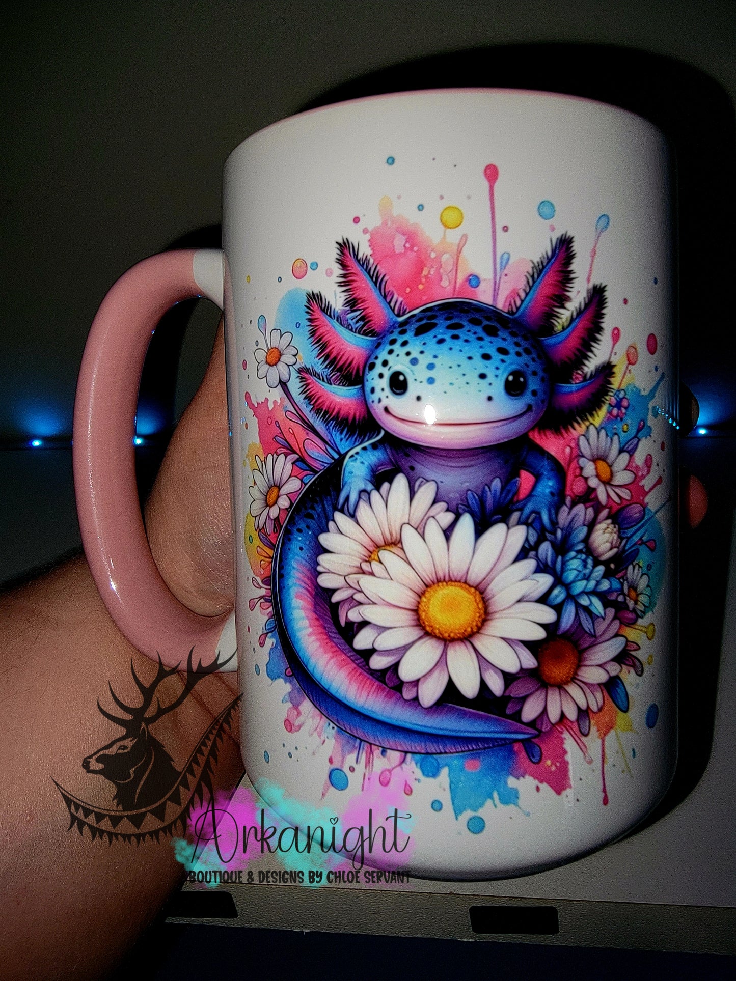 Tasse en céramique sur commande - Collection Été- Vivid Pastel Colors - Axolotl