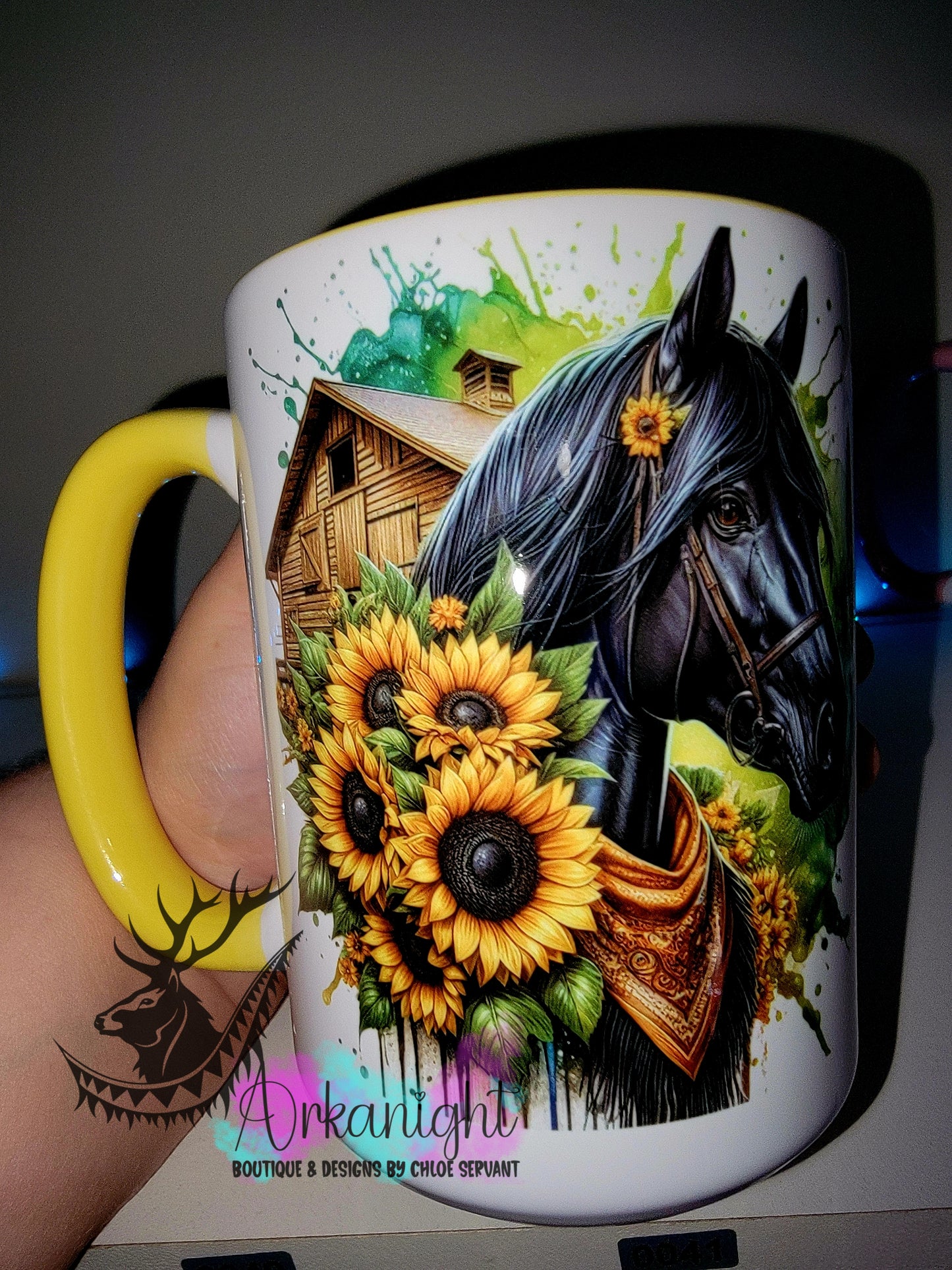Tasse en céramique sur commande - Collection Western 2026 - Cheval Noir