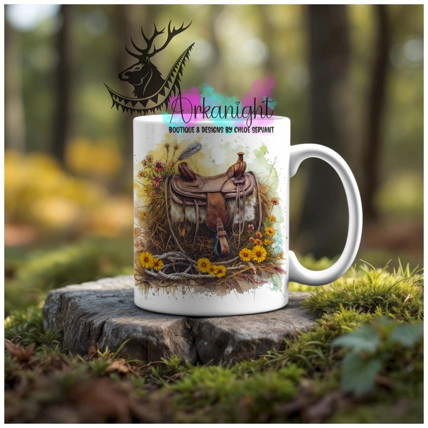 Numérique - Tasse en céramique - Western 2026 - Selle Western Jaune