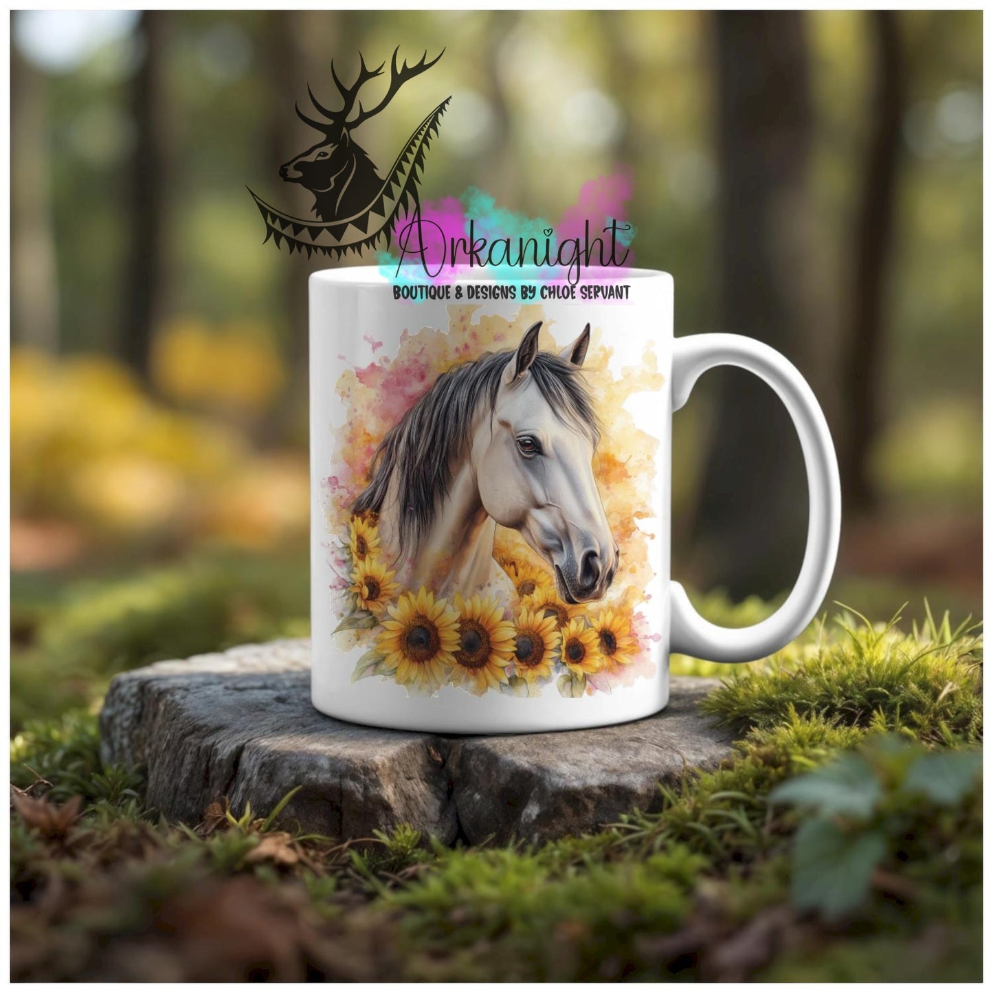 Numérique - Tasse en céramique - Western 2026 - Cheval Isabelle - Teinte de jaune