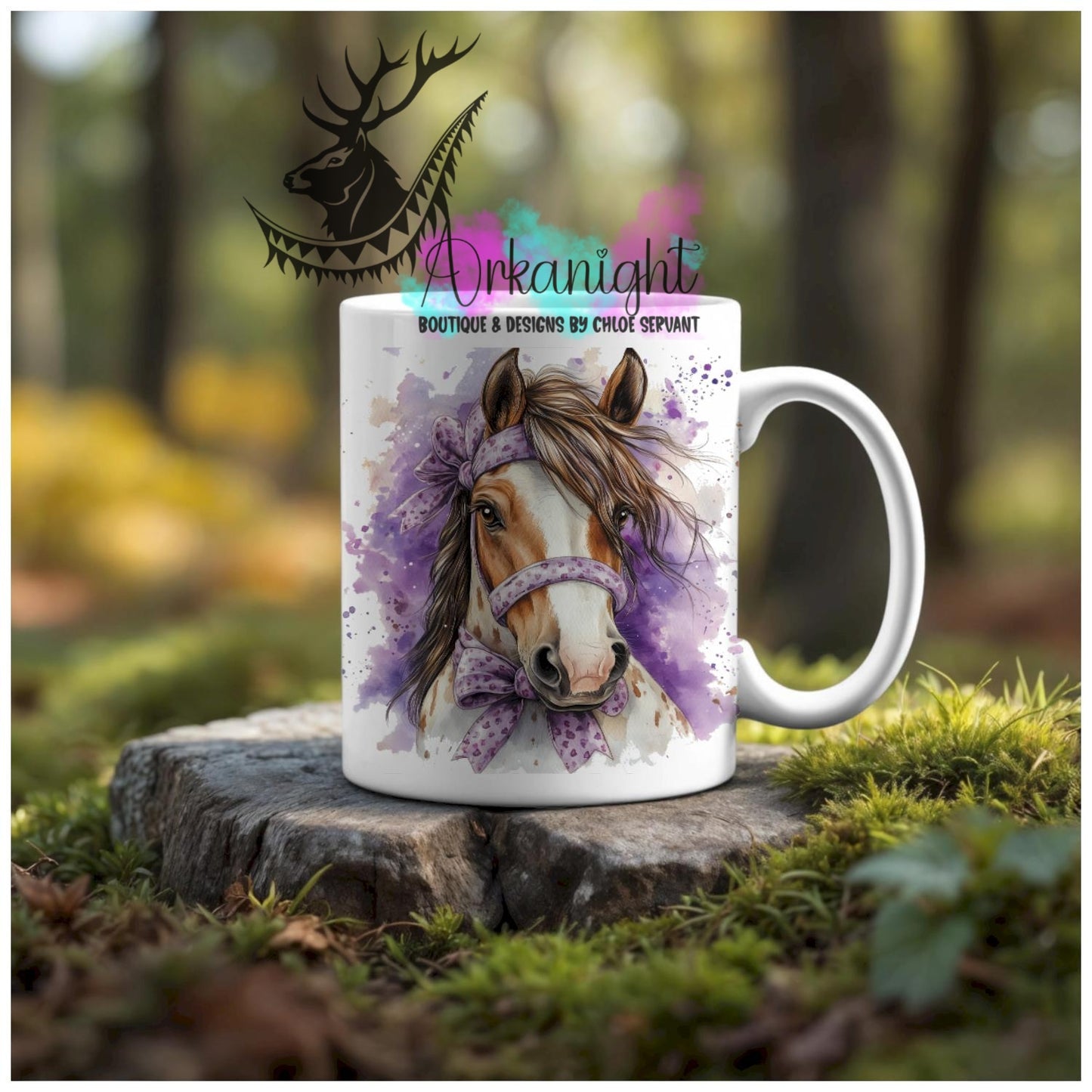 Numérique - Tasse en céramique - Western 2026 - Jument Appaloosa- Teinte de Mauve