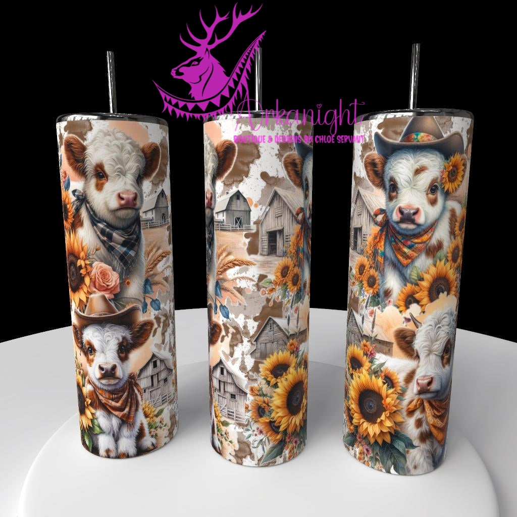 Gourde sur commande - Collection Western 2026 - Highland Cow - Blanche & Rousse