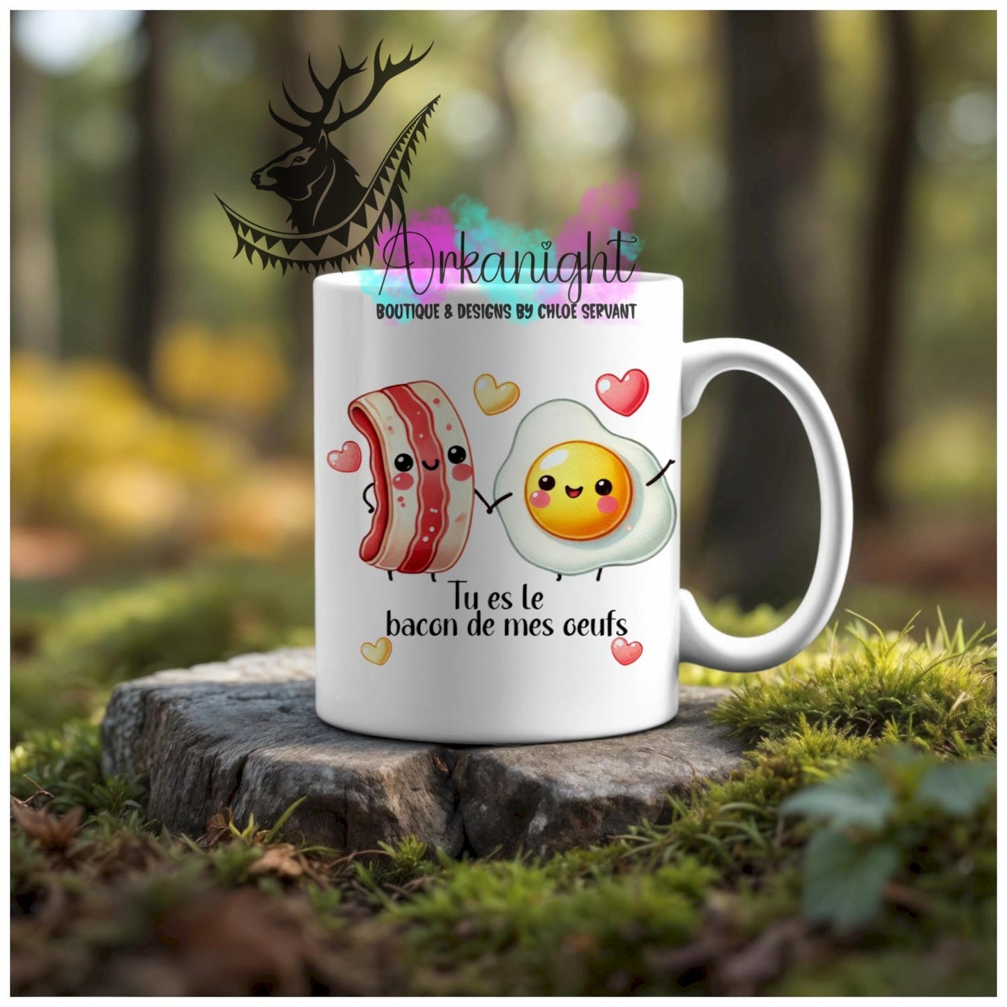 Numérique - Tasse en céramique - Collection Couples d'aliments comiques - Bacon de mes oeufs